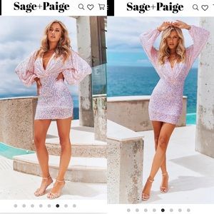 NWT SAGE & Paige Pink Sequin dress
